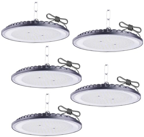 JBdusn Faretto LED UFO 100W, 5pcs LED High Bay Light Hall Proiettore Officina Lampada Illuminazione magazzino, Lampada Interni Industriale per Stadio coperto