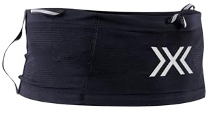 X-BIONIC Hochleistungs-Laufgürtel mit Zwei Flaschentaschen für Flüssigkeitszufuhr, geräumige und sichere Aufbewahrung, geringes Gewicht und Bequeme Passform - Schwarz/Weiß, S