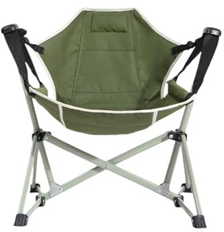 LOVSSU Angelstuhl Camping Stuhl Freizeit Schaukelstuhl Hohe Rückenlehne Klapp Liege Camping Schaukelstuhl Garten Schaukelstühle Klappstuhl Fur Angelstuhl(Olive Green S)