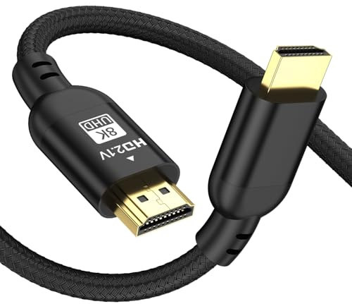 Diyanisly Cable HDMI 8K de 3M, Tejido Cable HDMI 2.1 de Banda Ultraancha de 48 Gbps,Compatible con 8K a 60 Hz, 4K a 120 Hz, HDR Dinámico, eARC, Compatible con Ordenadores Portátiles, PC Televisores
