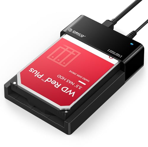 ORICO Station d'accueil Externe USB 3.0 SATA pour Disques Durs SATA 2,5/3,5 Pouces, Station d'accueil pour Disques durs 5 Gbps avec Une Capacité Maximale de 24 to [Prend en Charge UASP]