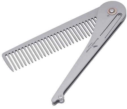 Boundless Voyage vikbar fickkam för män fickkam för skäggvård, hårstyling för mustasch vård kompakt flip comb, bärbara män EDC tillbehör (ti9011A)