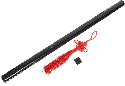 MAGICLULU Flauta Tradicional de Bambú Negro para Adultos y Niños, Instrumento Musical Portátil con Tono Preciso y Superficie Lisa Decorada con Caracteres Chinos