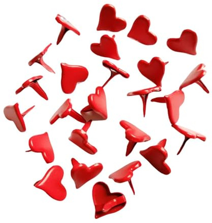 ALCXAZS Creative Paper Fasteners Round Metal Pastel Brads Mini Unique Supplies for Scrapbook DIY Adventures Decorative Embellishment for Craft. MaterialMade of Iron, Red, 1.1cm