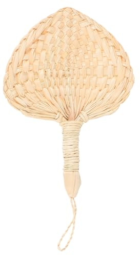 COOPHYA Handheld Palm Leaf Fan Large Natural Color Paddle Fan for Summer Cooling Wedding and Concert Accessory Handmade Vietnamese Style
