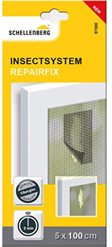 Schellenberg 57000 Fliegengitter Reparatur-Klebeband 5 cm x 100 cm Fiberglas-Pflaster, Fliegengitter reparieren