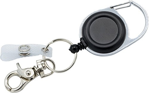 1 Stück Ausweishalter Schlüsselanhänger JoJo starke Feder reißfeste Schnur - für Schlüssel oder Ausweise mit Gürtelclip Schlüsselring und Klemmhaken