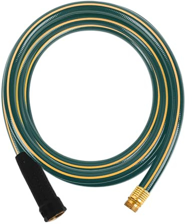 Solution4Patio Short Leader Green Garden Hose 3/4 in. x 12 ft. -Kink Free, Leakproof, Brass Aluminum Male/Female Fittings -Heavy Duty Durable Flexible Lightweight Water Pipe for Household & Commercial