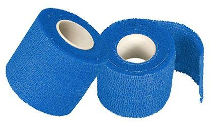 Lifemed Rollen Pflaster, selbsthaftend 5 m x 5 cm blau 99050 kohäsive Heftpflaster Finger-Pflaster wasserabweisend, 6 Stück