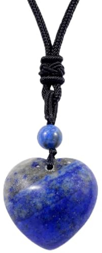 Nupuyai Kristall Herz Kette für Damen, Liebe Herzstein Anhänger Edelstein Heilstein Halskette Glückskette Reiki Schmuck Geschenk