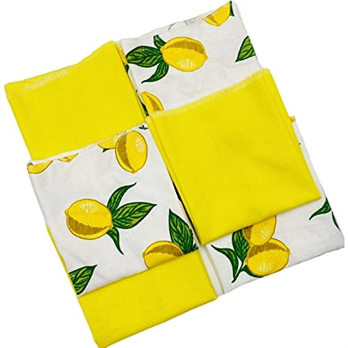 Asciugamani senza carta riutilizzabili asciugamani per lamiera riutilizzabile tovagliolo di carta da giardino roll kitchen rag washcloth tovaglioli zero salviette di stoffa (Color : Lemon set of 6)