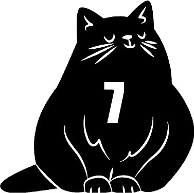 Pack of 3 Pet Cat Silhouette Personalised House Number Wheelie Bin Stickers - Recycling Box Number Stickers - Party Decorations - Bin Numbers for Wheelie Bins (Black)