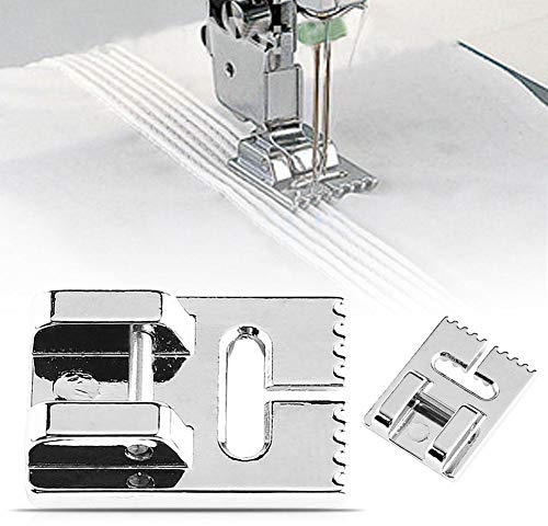MOUMOUTEN 9 Rillen Pintuck Nähfuß Elektrische Haushaltsnähmaschine | Biesennähfuß Gerollte Saum Druck Fuß für Meisten Nähmaschinen(9 Presser Foot)