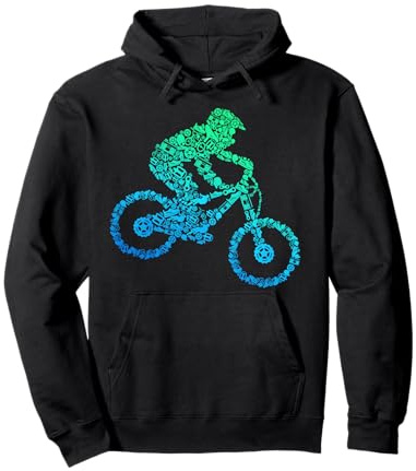 VTT Vélo MTB Homme Enfant Sweat à Capuche, Unisexe pour adultes, Noir, L