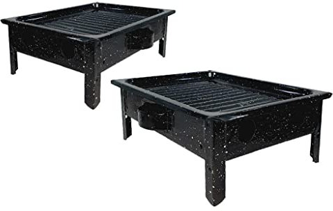 Goliber Brasero Parrilla de Mesa (Grill Argentina) – Chauffe-viande commercial Barbecue Argentine original – Finition émaillée (lot de 2)