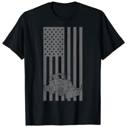 Snowplow Shirt Snow Plow Driver Snowplough Patriot US Flag T-Shirt