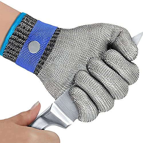 Gant Anti Coupure WXYZ Gants résistants à la Coupe en métal de Protection de la Grade 5, Cuisine Alimentaire, Jardin, Gants de Travail de boucherie (Size : 1pcs/XL)