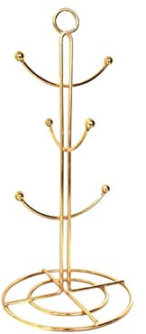 IXART Kaffeetassenhalter Kaffeetasse Halter Becher Organizer Rack Esstisch Küche Aufbewahrungsständer Baum Tasse Halter Hängende Ablaufkugelhalter, Gold Tassenhalter/Becherhalter