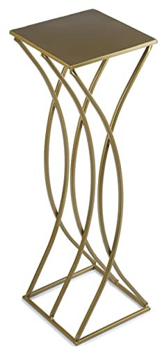 HowHomely Blumenständer Metall Gold 75 cm Hoch - Solider und Robuster Blumenhocker Metall - Pflanzenständer mit Eleganter Form für die Dekoration in Wohnzimmer