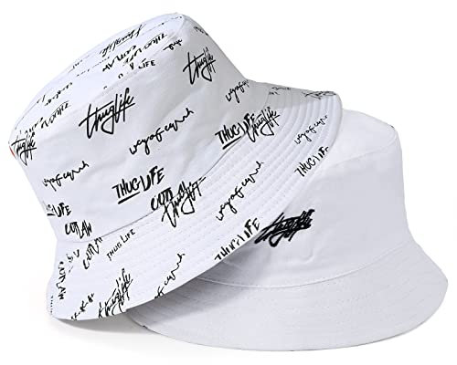 AYPOW Fischerhüte Damen Bucket Hat Unisex, Fischerhut Bucket Hat Smile Herren Damen 100% Baumwolle, Buckethut Faltbar Fischerhut Anglerhut Freizeithut 56-58CM