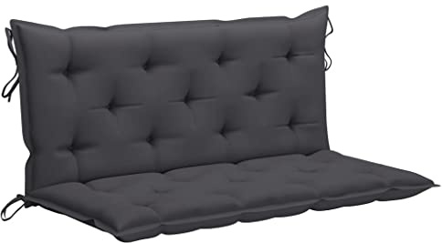 FIRBNUS 120x50x7 cm Cojín para balancín de Tela Gris Antracita Cojines Exterior Jardin Cojin Banco Exterior Cojines Sofa Exterior Cojin Hamaca Recambio Balancin Jardin Cómodo Y Duradero