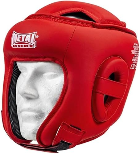 Boxhelm Wettbewerb Metal Boxe (MB470) Rot Senior, Kopfschutz Boxhelm Männer