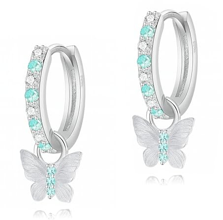 Schmuck Mädchen Kinder Schmuck Nickelfrei Hypoallergen 925 Sterling Silber mit Schmetterling Anhänger inkl. Eleganter Geschenkverpackung