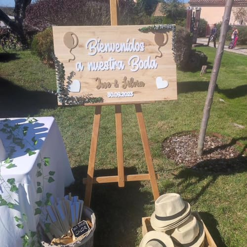 Placa de madera personalizada de bienvenida a nuestra boda | cartel de boda decoración de boda | placa de madera 80X50CM | Lulamuk