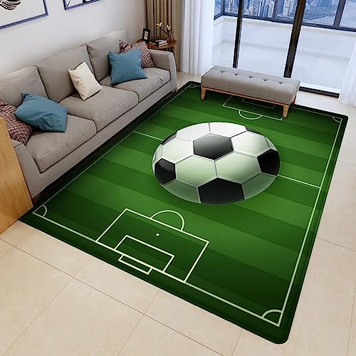 Tapis De Sol 3D Terrain De Foot Vert Polyester Tapis Antidérapant Facile À Nettoyer Salle De Jeux Cuisine Bureau Salon Salle De Bains Couloir Chambre d'enfants Hall D'Entrée Tapis De Paillas -9O1C-E8