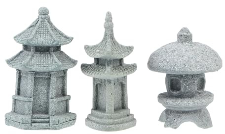 Toddmomy 3 Stück Mini Pagode Deko Steinpagode Für Garten Zen Garten Zubehör Micro Landschaftsverzierung Chinesische Gartendekoration Für Wohnzimmer Büro