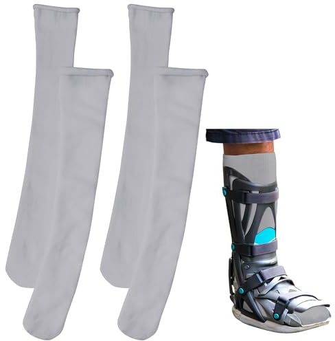 Seematn 2 Pairs Walking Boot Socks for Orthopedic Walker Brace Medical Boot Sock for Women and Men, One Size Fits Most(Gray)