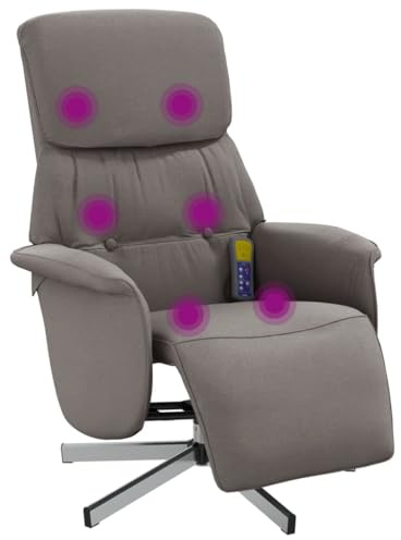 vidaXL Massagesessel mit Fußteil Taupe Stoff
