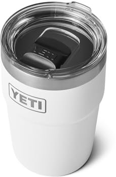 YETI Rambler Gobelet empilable isotherme en acier inoxydable avec couvercle MagSlider, 473 ml, blanc