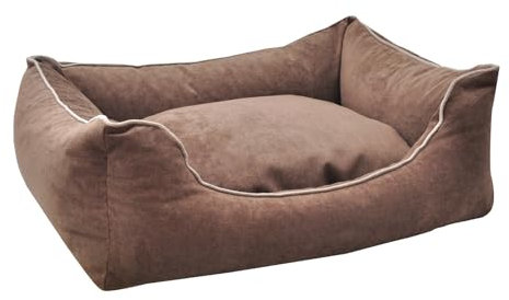 Aumüller Hundesofa Ortho Line, Braun - 80 cm - Orthopädisches Sofa für Hunde | Wendekissen mit Memory-Schaum | Abnehmbarer Bezug | Gefertigt in Europa