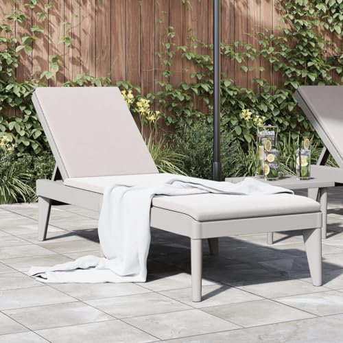 ZEYUAN Solstol grå 186 x 60 x 29 cm PP, trädgårdsstol, solstol, solö utomhus, liggande, trädgårdsmöbler, badstol, relaxstol – 364218