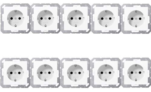 10x Jung A1520WW SCHUKO Steckdose Alpinweiß Serie A