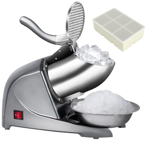 4-Blades Ice Shaver Machine with Ice Tray for Home and Commercial-Silver