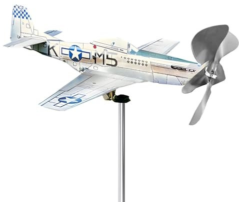 Molinillos de viento de metal al aire libre, giran los aviones giratorios | Esculturas de viento, atrapador de viento resistente a la intemperie para decoración de patio y césped