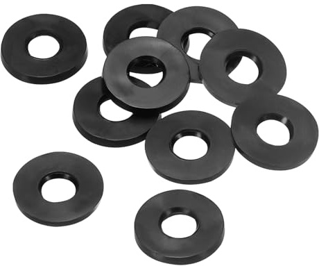 PATIKIL 10pz Rondelle Piatte in Gomma M6, Rondella Piatta 6mm ID x 14mm OD x 2,5mm Spessore Anello Tenuta Separatore Guarnizione per Tubo Rubinetto Tubo Acqua Bullone Fissaggio, Nero