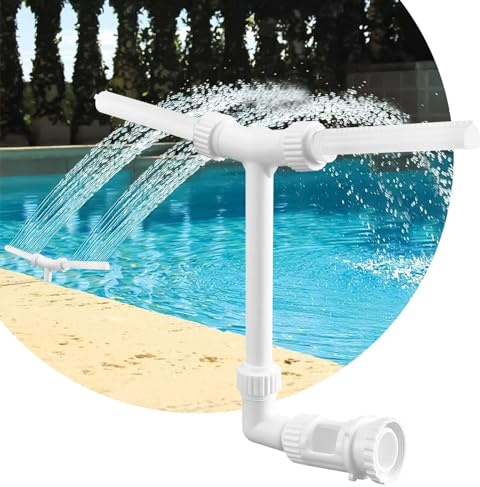 Pool Brunnen Wasserfall, 360° Verstellbarer Pool Zubehör Fontäne Mit Adapter Pools Springbrunnen Fontäne PoolBrunnen Wasserfall 1.5''/ 2.2'' Gewindeanschlüsse für Garten Inground Pools und Spa