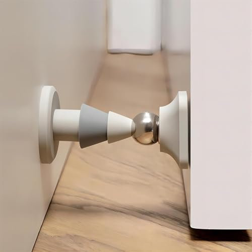 JAONLD Arret Porte Magnetique Butée de Porte Sans Percer Stop Porte Magnetique sol Silencieux et Sans Coup de Poing pour une Utilisation sur Tous Types de Portes et Fenêtres (Gris)