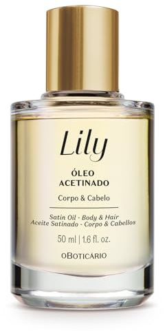 O Boticário Lily Huile multifonction pour le corps et les cheveux 50 ml | Huile pour le corps et les cheveux, parfum fleur de lys, texture non grasse, hydrate et apporte de la brillance, végétalienne