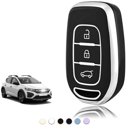 TOOMUME Schlüsselhülle TPU, Autoschlüssel Hülle Passt für Renault Twingo Kangoo Clio Symbol Kwid Dacia Logan Sandero Stepway Duster Dokker, Schlüsselcover Schutz Schlüsselgehäuse - Smart Key