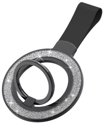 Magnetic Phone Ring Holder Compatible with MagSafe, Magnetic Cell Phone Grip Stand Ring Kickstand with 360° Rotating Finger Stand Compatible with iPhone 16/15/14/13/12, Compatible with Samsung