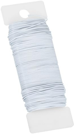 PATIKIL 20 Gauge Floral Flexible Paddle Wire, 38 Yard (115 Feet) Florist Wreath Wire for Crafts Flower Arrangement, White