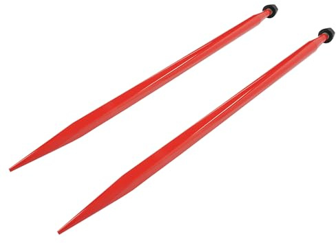 BALOCEO Pair Hay Spear 47 Bale Spear Quick Attach Square Hay Bale Spears 1.18, Durable Red Coated Forks for Tractors