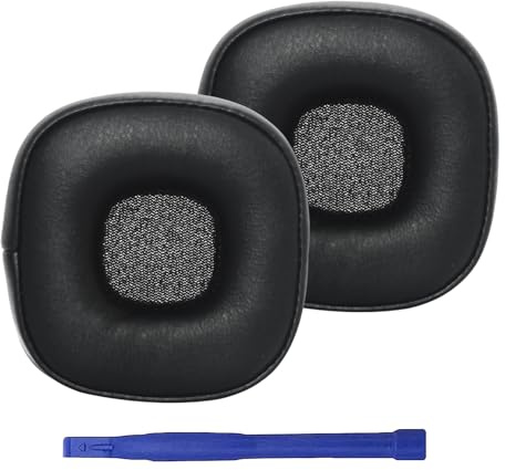Adhiper Major V Padiglioni auricolari compatibili con Marshall Major V Wireless Cuffie, cuscinetti di ricambio in morbida pelle proteica e memory foam (nero)