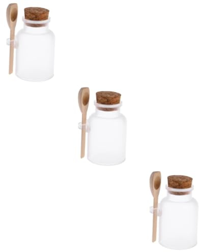 Baluue 3 St Badsaltflaskor Epsomsaltbehållare Med Skopa Badsaltbehållare Med Skopa Badsaltburk Med Skopa Badsaltburkar Med Skopa Tom Flaska Saltburk Med Lock