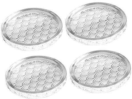 Holibanna 4pezzi Sottobicchieri in Vetro Sottobicchieri Decorativi Per Tavolo Rotondi Resistenti Protezione Da Calore e Graffi Per Bar Hotel e Uso Domestico