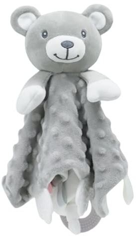 Baby Schmusedecke, Kuscheltuch für Neugeborene, Baby Schnuffeltuch, Schnuffeltücher Kleinkinder Spielzeug, Komfortabel Schmusetuch, Kuscheltier für Jungen und Mädchen (Grau)